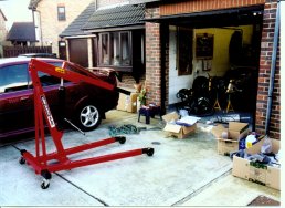 Engine hoist and garage 1