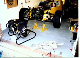 Engine on stand ready for gearbox fit
