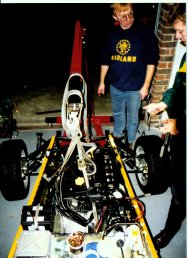 Peter C and Andrew Winfer with engine in car 2