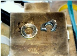 Stripped half shaft nut and washer