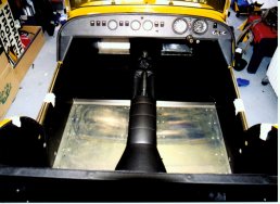Tunnel cover and seat back carpet rear view