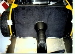 Tunnel cover and seat back carpet top view
